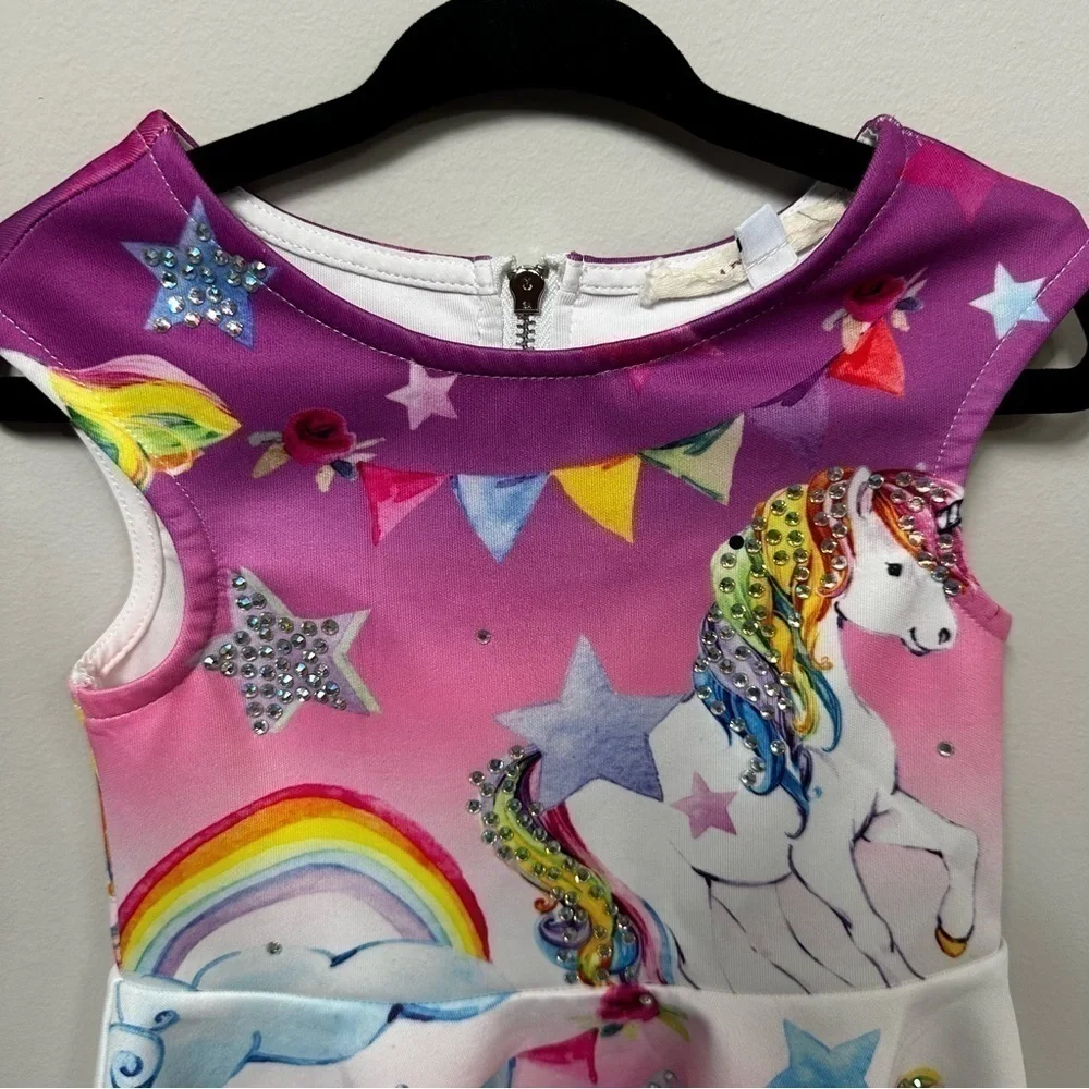 BABY Sara Pink Unicorn Dress in Size 12 months
